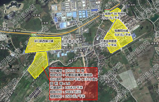 临平运河街道地块 五年来首次出让   余政储出【2013】32号运河街道