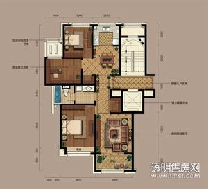 之江悦公寓户型图 C户型106㎡三室两厅