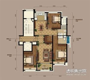 之江悦公寓户型图 D户型135㎡三室两厅