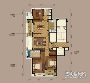 之江悦公寓户型图 E1户型137㎡三室两厅