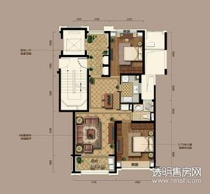之江悦公寓户型图 J户型89㎡两室两厅