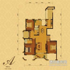 香槟国际公寓户型图 三室三厅2卫 139平米