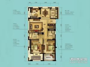 香郡公寓户型图 A3户型3室2厅118平米