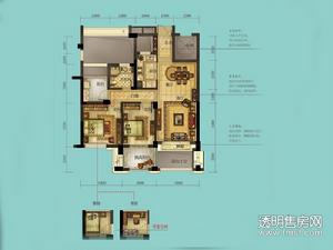 香郡公寓户型图 B2户型2室2厅89平米
