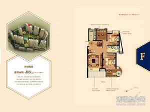 观澜时代国际花园户型图 朗轩组图F户型88㎡