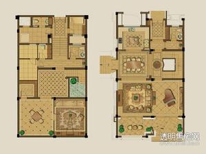 云栖玫瑰园户型图 G户型380㎡一层二层5室2厅5卫