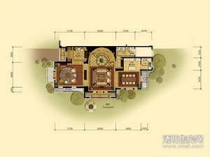 梧桐燕庐户型图 排屋B-2户型350㎡一层6室2厅5卫1厨