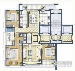 西溪诚园户型图 绿城西溪诚园正信苑B户型3室2厅2卫1厨-163