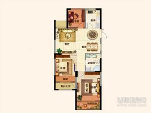 盈都江悦城户型图 B户型约74㎡三室两厅