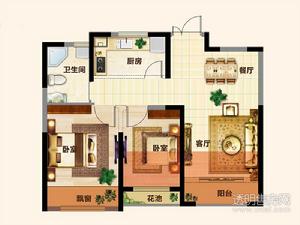 盈都江悦城户型图 C户型约66㎡两室两厅