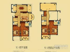 双湾国际城户型图 YC-3户型跃层约196㎡