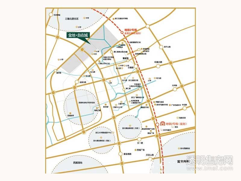 金地自在城求学里交通图