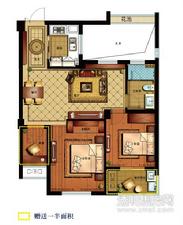 香郡公寓户型图 D1户型三室两厅88方
