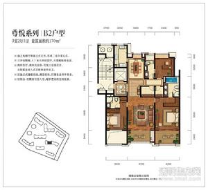 之江悦公寓户型图 7号楼B2户型约170㎡