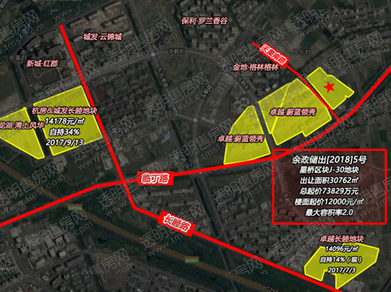 余政储出[2018]5号地块区位图