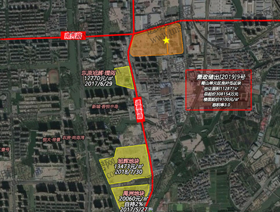 萧政储出[2019]9号蜀山单元地块区位图