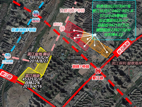 杭政储出[2019]41号望江新城商住地区位图