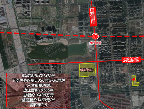 杭钱塘储出[2019]7号下沙中心公租房地块区位图