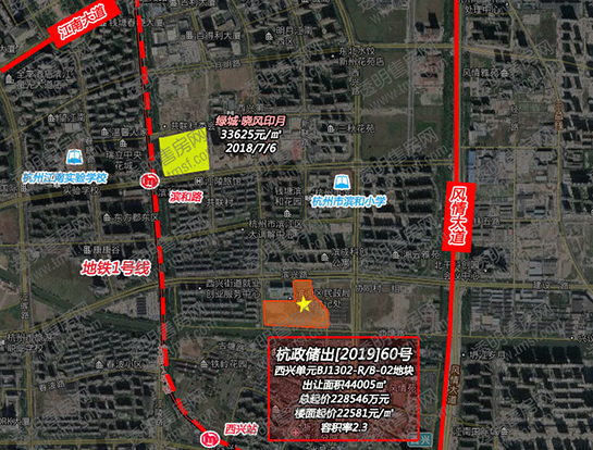 杭政储出[2019]60号西兴单元地块区位图